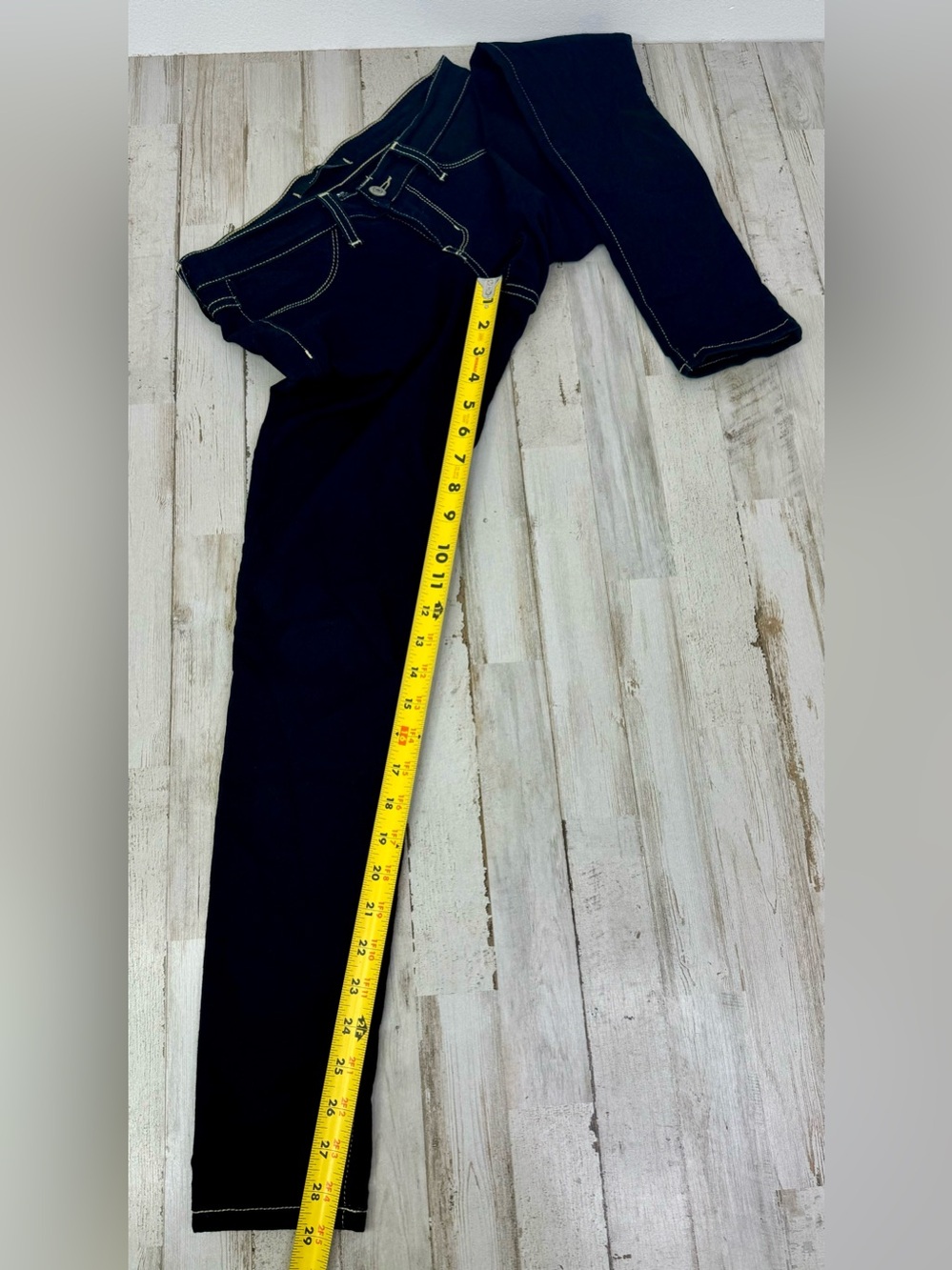Flying Monkey Skinny Jeans Womens 30x29 Dark Blue Medium Wash Low Rise - Picture 10 of 13